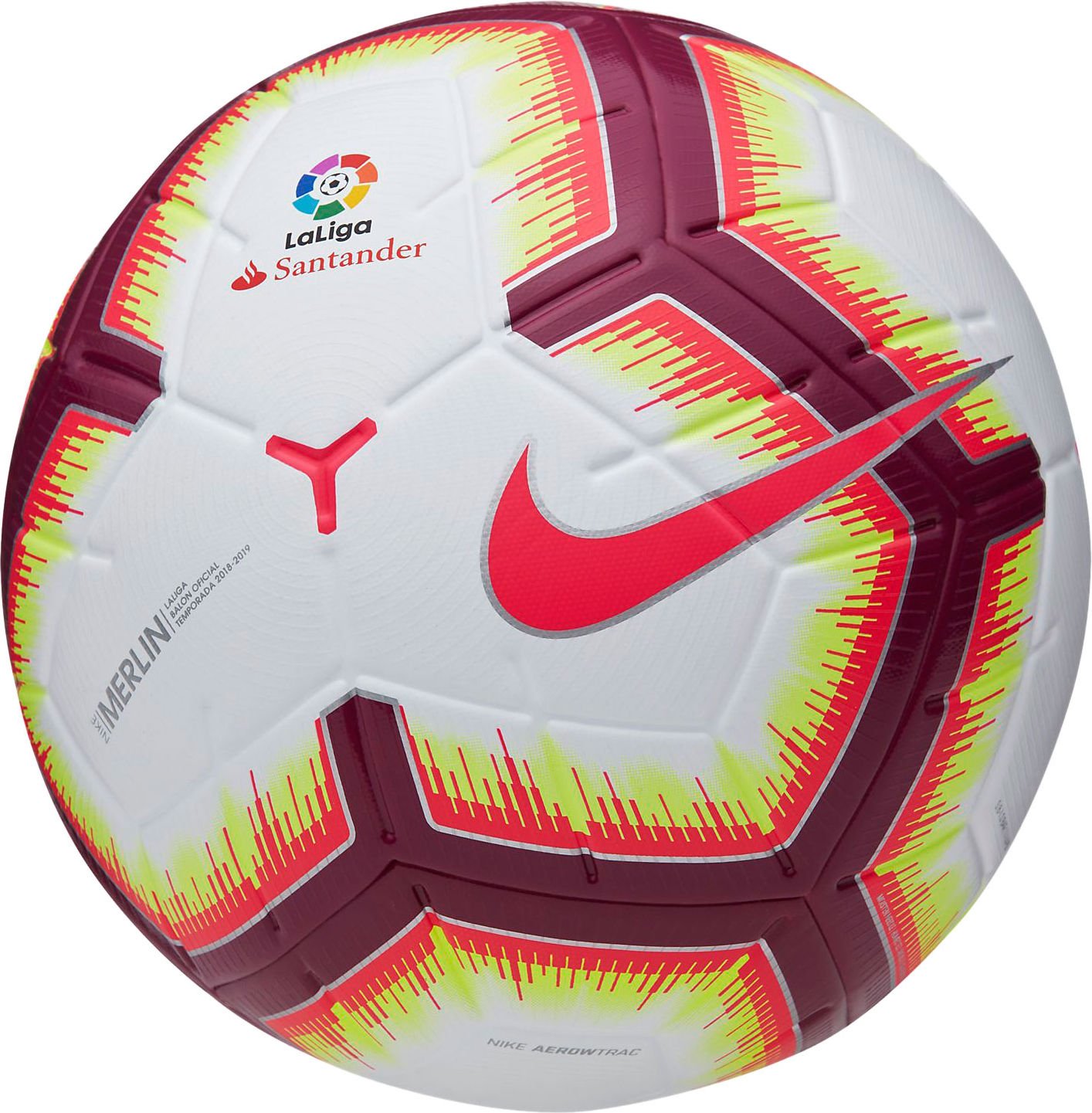 Piłka nożna La Liga Merlin 5 Nike (biało-bordowa) - sklep Sport-Shop.pl