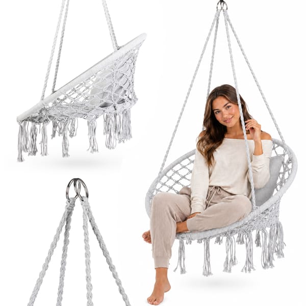 Huśtawka ogrodowa bocianie gniazdo Boho XXL Luna Luverno - grey