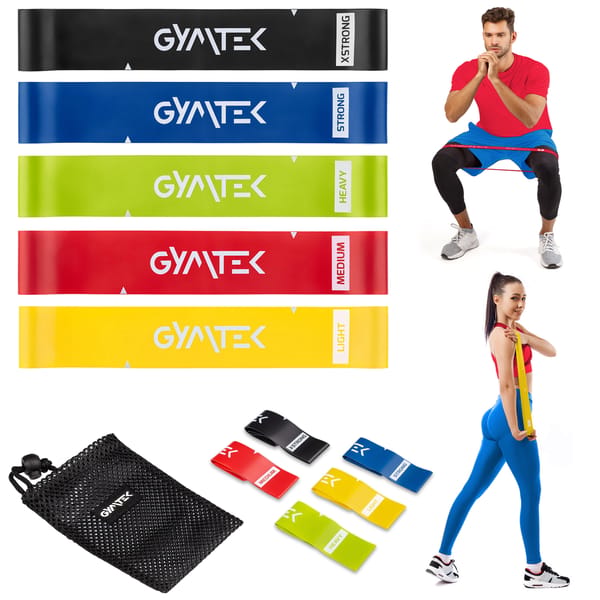 Zestaw gum oporowych do ćwiczeń 0,5-30kg 5szt Gymtek - 0,5-30kg 5szt