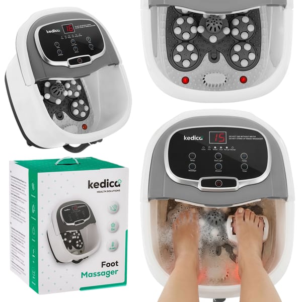 Masażer wodny do stóp, hydromasażer LED HydroFeet Pro Kedica - grey LED