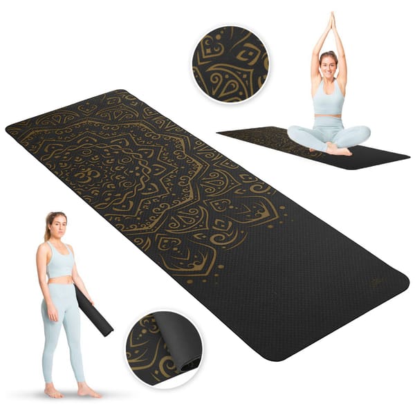 Mata do ćwiczeń, jogi TPE Mandala 0,5cm Queenfit
