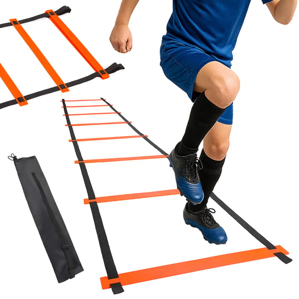 Drabinka treningowa, piłkarska 4m Gymtek - pomarańczowa 4m