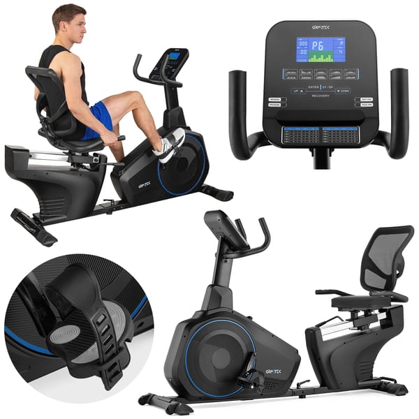Rower poziomy elektromagnetyczny XBR6000 Gymtek - blue