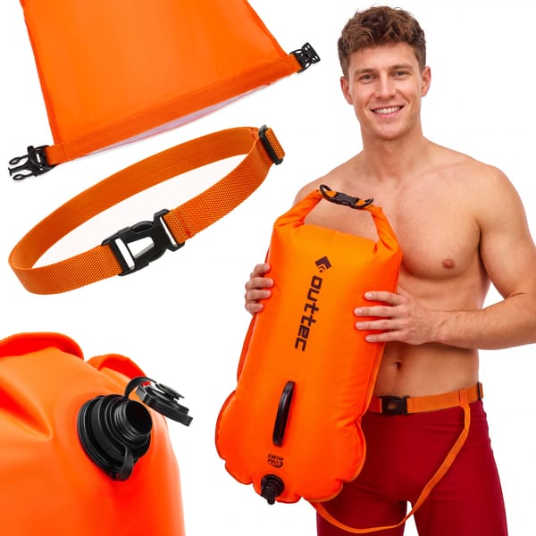 Bojka do pływania, asekuracyjna Dry Bag 28L 2w1 Outtec