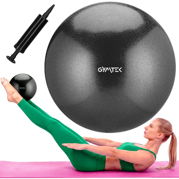 Piłka gimnastyczna, do pilatesu antiburst 25cm Gymtek - 25cm czarna