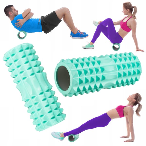 Roller do masażu z wypustkami, wałek EVA II Gymtek - seledynowy
