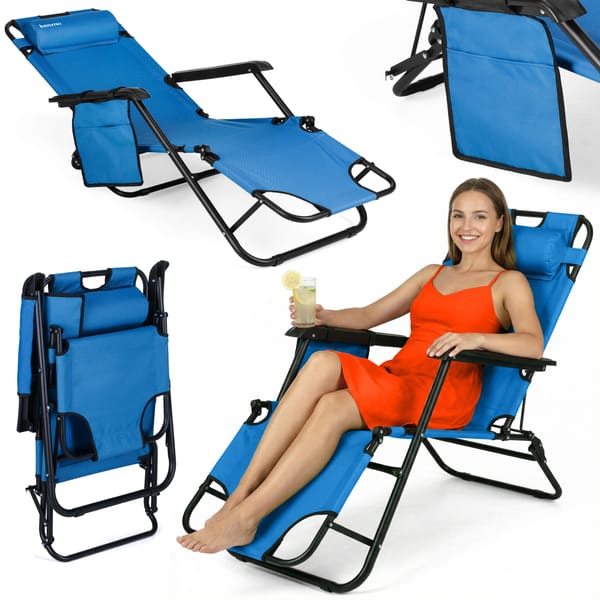 Leżak ogrodowy/plażowy składany Sun Comfort 2w1 Luverno - turkusowy