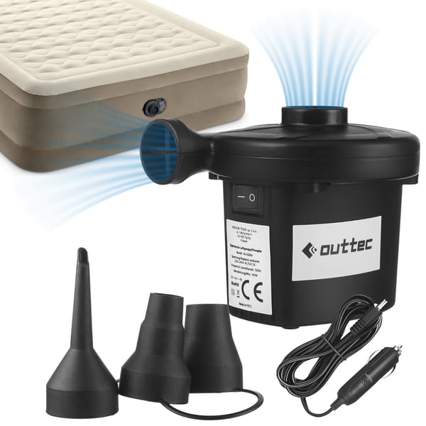Pompka elektryczna do materaca Dual Air Control z 3 końcówkami Outtec