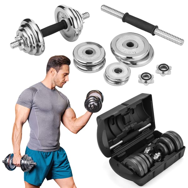 Zestaw hantli chromowanych w walizce 20kg Gymtek