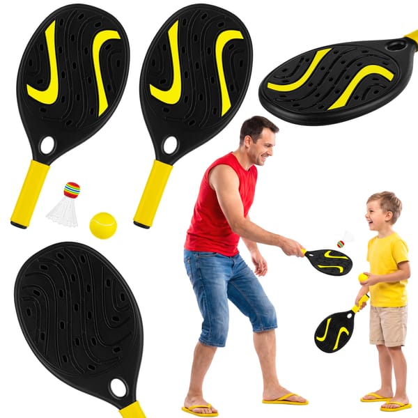 Zestaw do tenisa plażowego Sun&Go II Outtec - czarno-żółty/czarno-czerwony