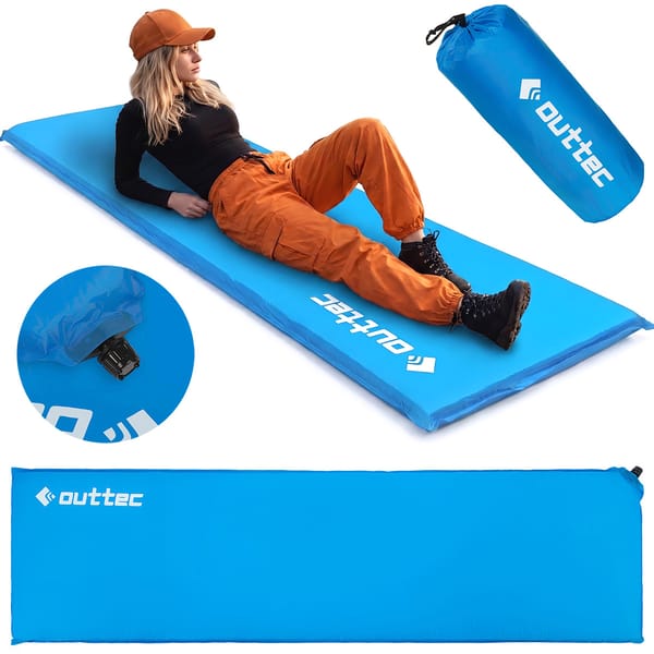 Mata samopompująca Travel 180x53cm Outtec - niebieska