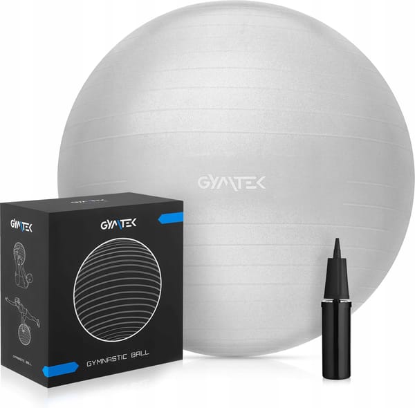 Piłka gimnastyczna 65cm + pompka Gymtek - szara