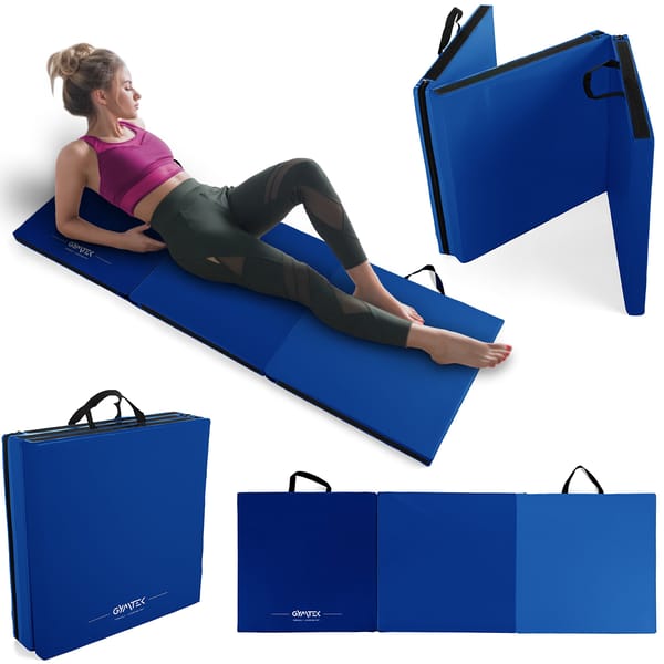 Materac gimnastyczny Triple 180x60x5cm Gymtek - niebieski