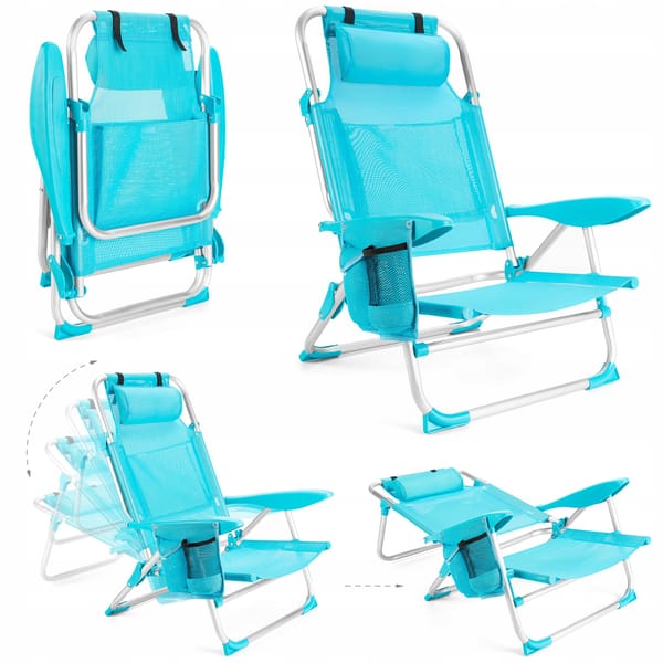Krzesło plażowe z funkcją leżaka Sun Lite 2w1 Outtec - turkusowy