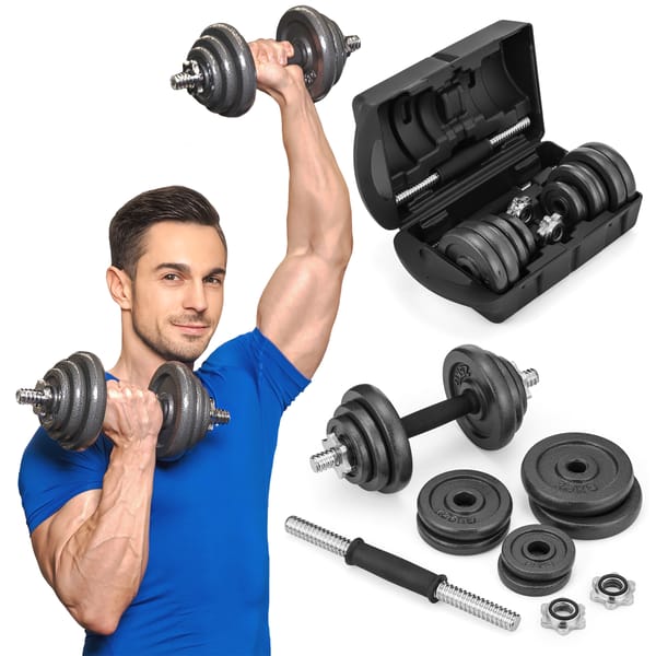 Zestaw hantli żeliwnych w walizce 20kg Gymtek