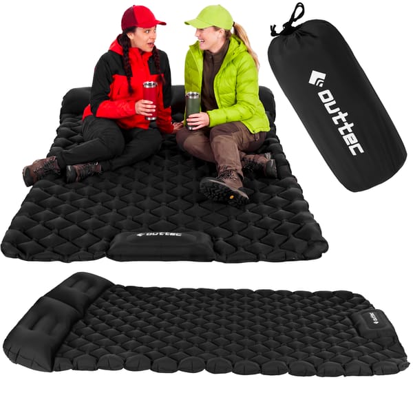 Materac turystyczny dwuosobowy Nylon Outtec - czarna