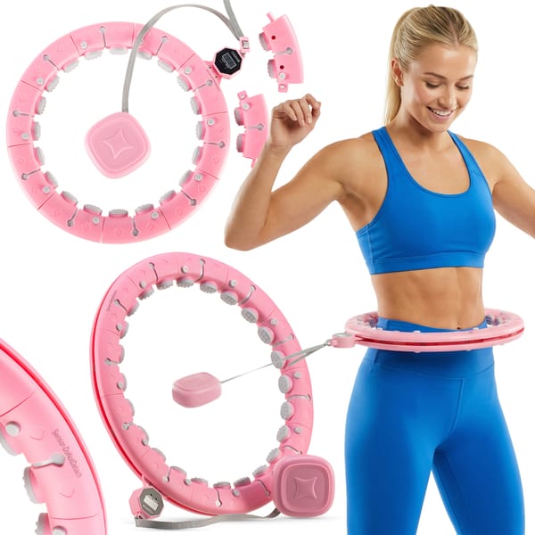 Hula hop z obciążnikiem i licznikiem Gymtek - pink