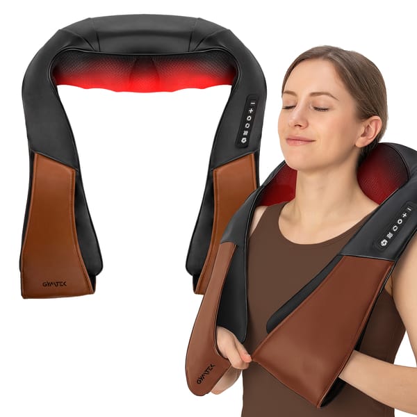 Masażer do karku i szyi Shiatsu Gymtek - brązowy
