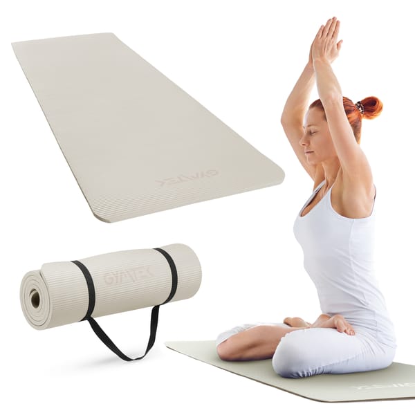 Mata do ćwiczeń gruba, do jogi NBR 1,5 Gymtek - Warm Grey
