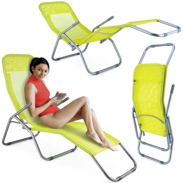 Leżak ogrodowy/plażowy grawitacyjny Aero Outtec WYPRZEDAŻ - Limonka