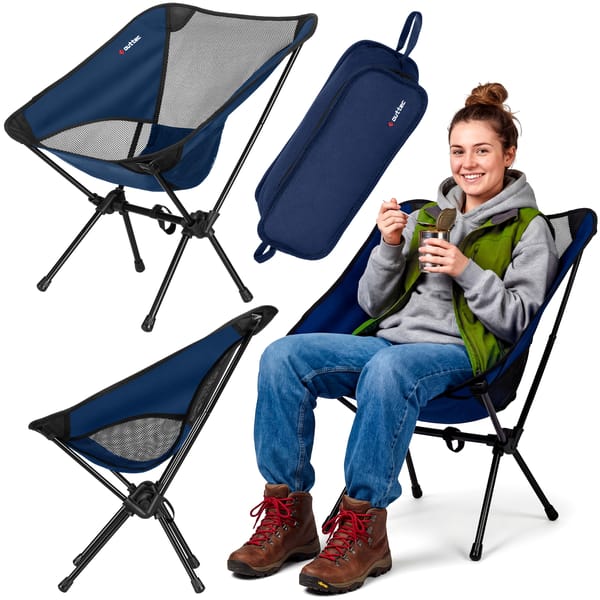 Ultralekkie krzesło turystyczne składane Moon Chair Light + pokrowiec Outtec - navy blue