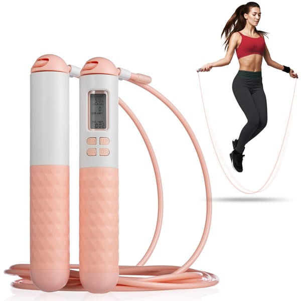 Skakanka bezprzewodowa z licznikiem Double Jump Pro 2w1 Gymtek - pink