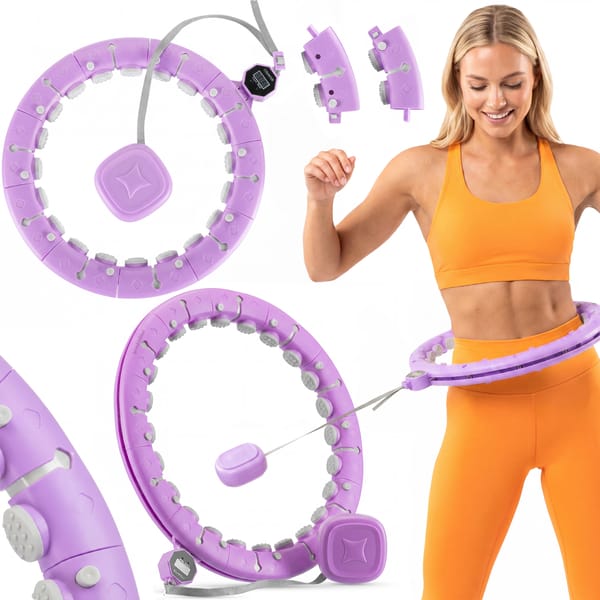 Hula hop z obciążnikiem i licznikiem Gymtek - purple