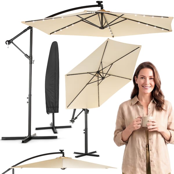 Parasol ogrodowy Modern LED 300cm Luverno WYPRZEDAŻ - beżowy