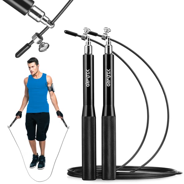 Skakanka regulowana z łożyskami Speed Czerń Gymtek