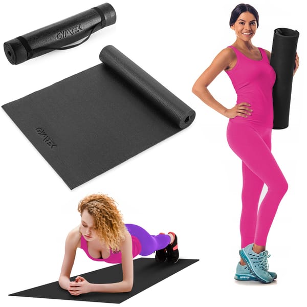 Mata do ćwiczeń, jogi 0,5cm Gymtek - czarna