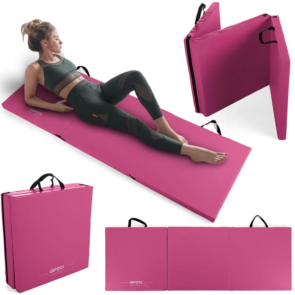 Materac gimnastyczny składany 180x60x5cm Gymtek - różowa