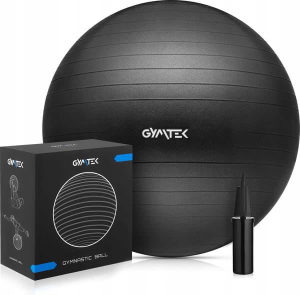 Piłka gimnastyczna 65cm + pompka Gymtek - czarna