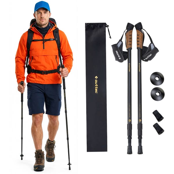 Kije nordic walking regulowane Carbon 3 Sections - Carbon 3 czarne