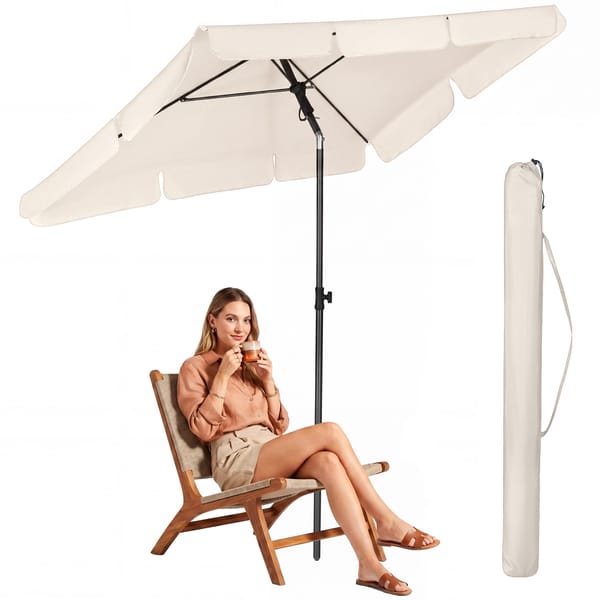 Parasol ogrodowy prostokątny Recto 125x200cm Luverno - beżowy