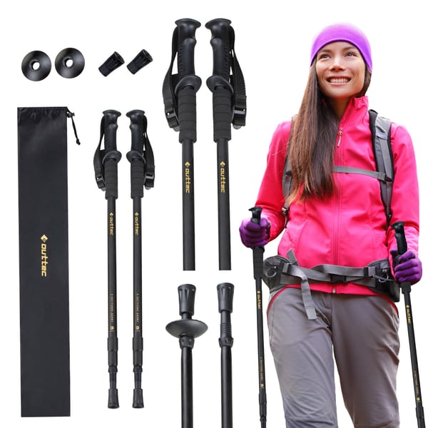 Kije nordic walking regulowane Alu 3 Sections Outtec - Alu 3 czarne