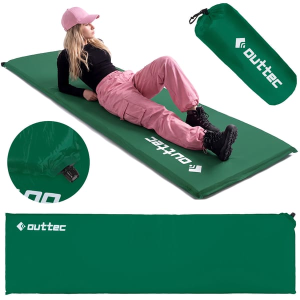 Mata samopompująca Travel 180x53cm Outtec - zielona