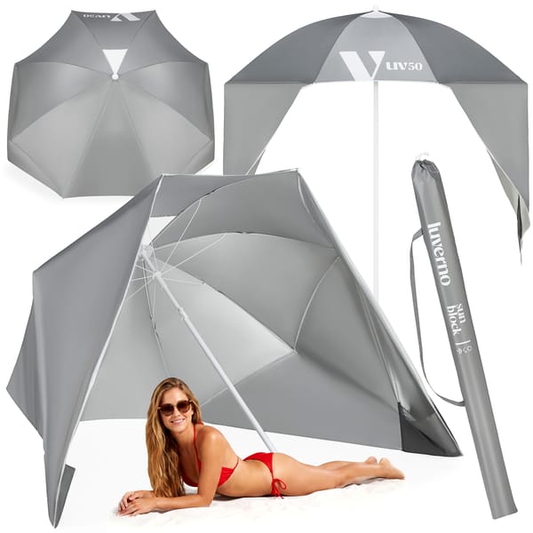 Parasol plażowy parawan Sol de Sun SPF50+ 2w1 Luverno