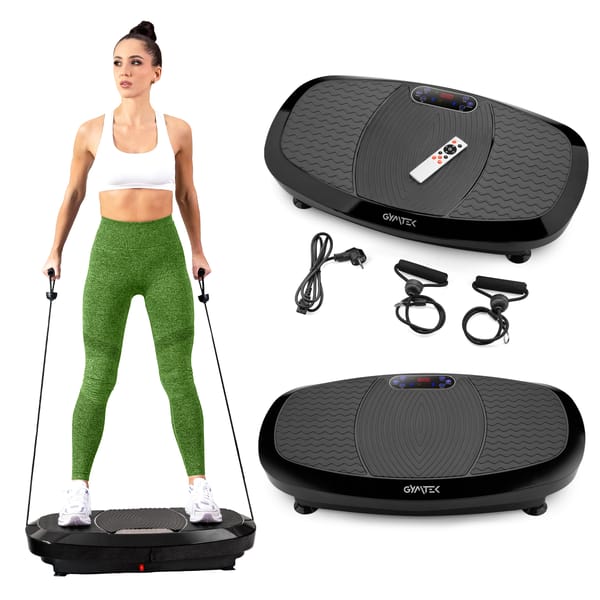 Platforma wibracyjna do ćwiczeń XP750 3D Intense z pilotem Gymtek - czarna
