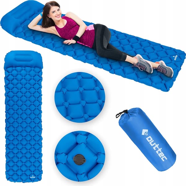 Materac trekkingowy dmuchany 238x70x5cm Outtec - niebieski