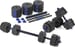 Zestaw hantli regulowanych 2x15kg ze sztangą Gymtek - 15 kg niebieskie