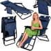 Leżak ogrodowy/plażowy składany Sun Comfort 2w1 Luverno WYPRZEDAŻ - granatowy