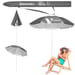 Parasol plażowy łamany Ombra 200cm Luverno - szary