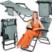 Leżak ogrodowy/plażowy składany Sun Comfort 2w1 Luverno WYPRZEDAŻ - graphite